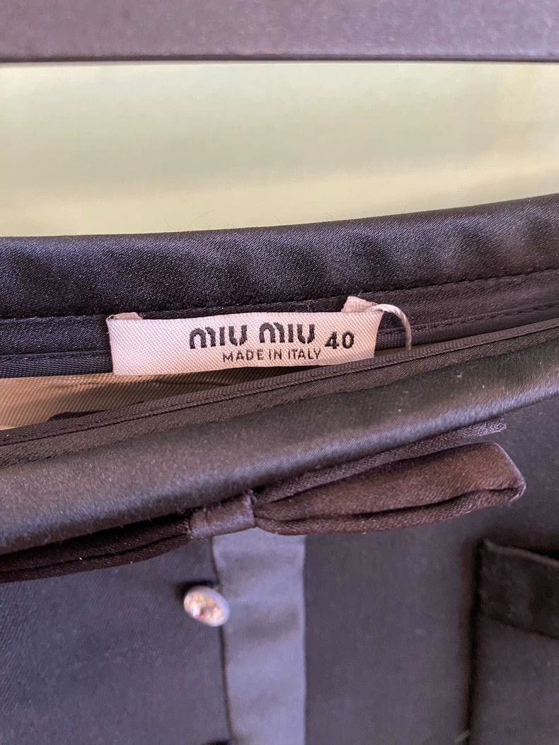 Prada Miumiu Bow Detail A-line Skirt Size 22" - 4 Thumbnail