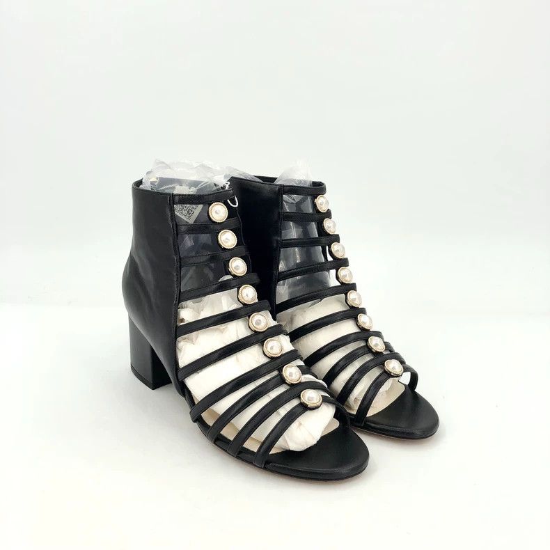 Chanel Chanel Black High Heel Sandals with Pearls Size US 6 / IT 36 - 2 Thumbnail