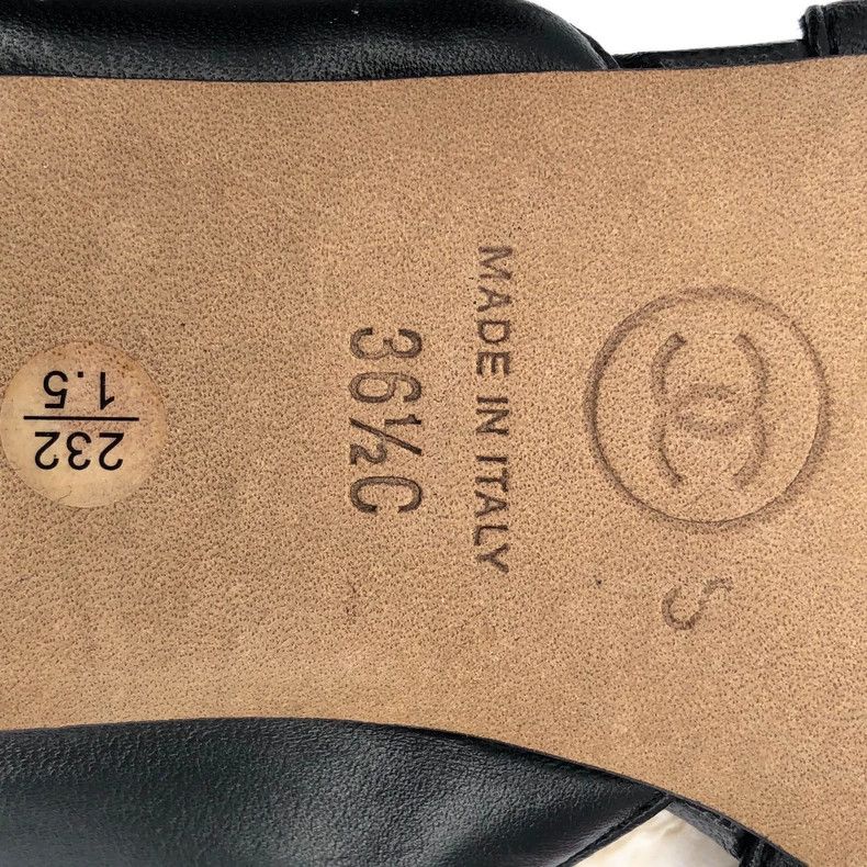 Chanel Chanel Black High Heel Sandals with Pearls Size US 6 / IT 36 - 7 Thumbnail