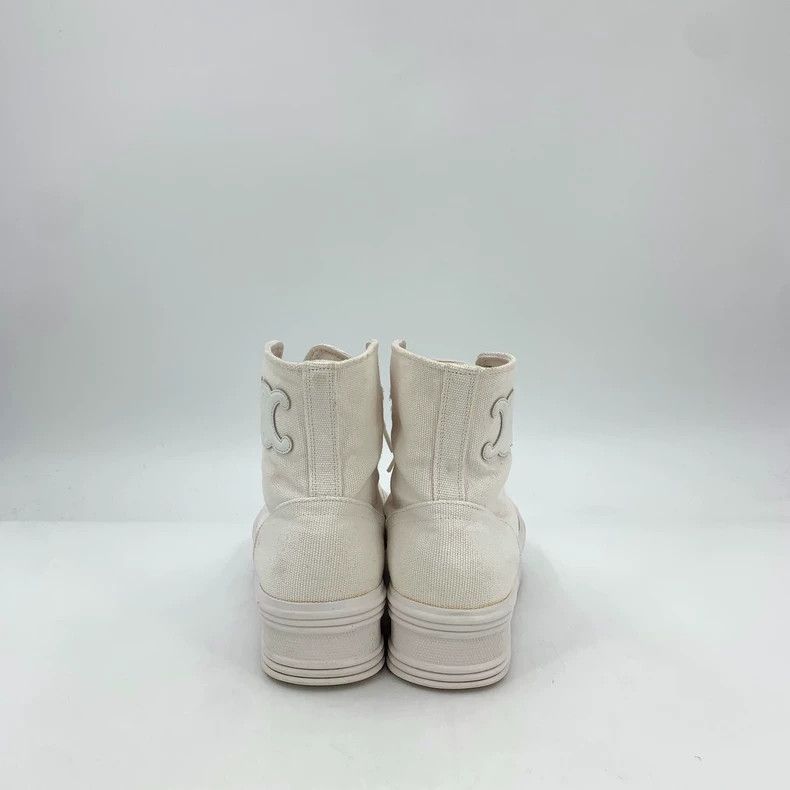 Celine Celine White Logo Thick-Soled Casual Sneakers Size US 4 / IT 34 - 4 Thumbnail