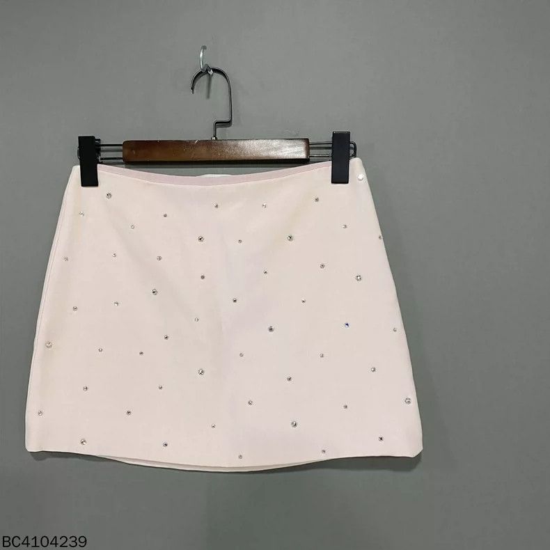 Miu Miu Pink Rhinestone Mini Skirt by Miu Miu Size 40" / US 18 - 2 Thumbnail