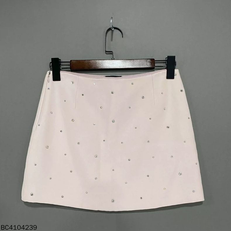 Miu Miu Pink Rhinestone Mini Skirt by Miu Miu Size 40" / US 18 - 3 Thumbnail