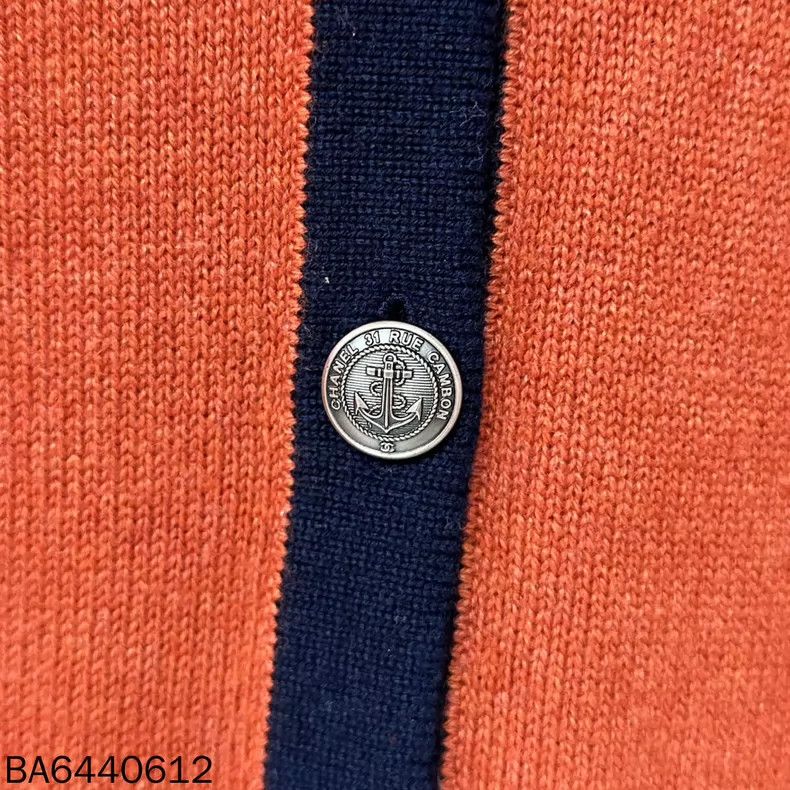 Chanel Orange Cashmere Cardigan by Chanel Size L / US 10 / IT 46 - 4 Thumbnail