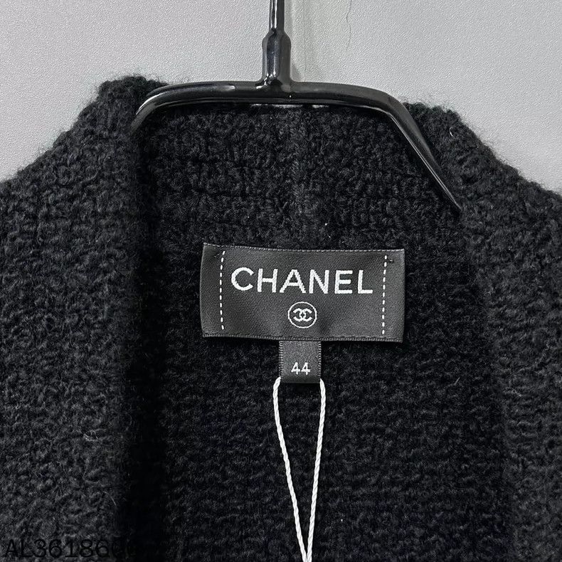 Chanel Black Lace Sleeve Cashmere Cardigan Size XL / US 12-14 / IT 48-50 - 4 Thumbnail