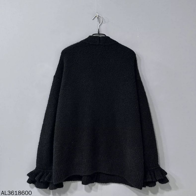 Chanel Black Lace Sleeve Cashmere Cardigan Size XL / US 12-14 / IT 48-50 - 3 Thumbnail
