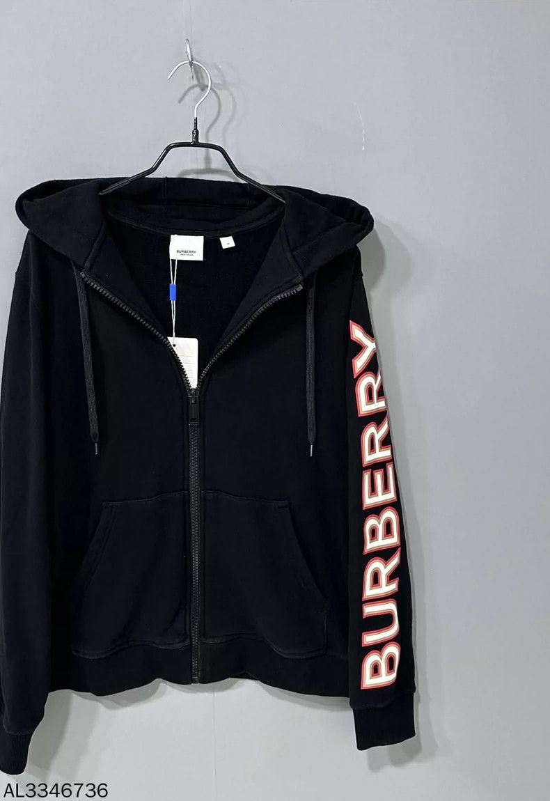 Burberry Black Logo Printed Hooded Jacket Size M / US 6-8 / IT 42-44 - 2 Thumbnail