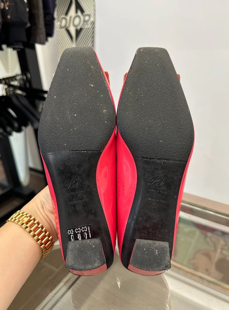 Roger Vivier Roger Viver Red Patent High Heels for Women Size US 7 / IT 37 - 5 Thumbnail