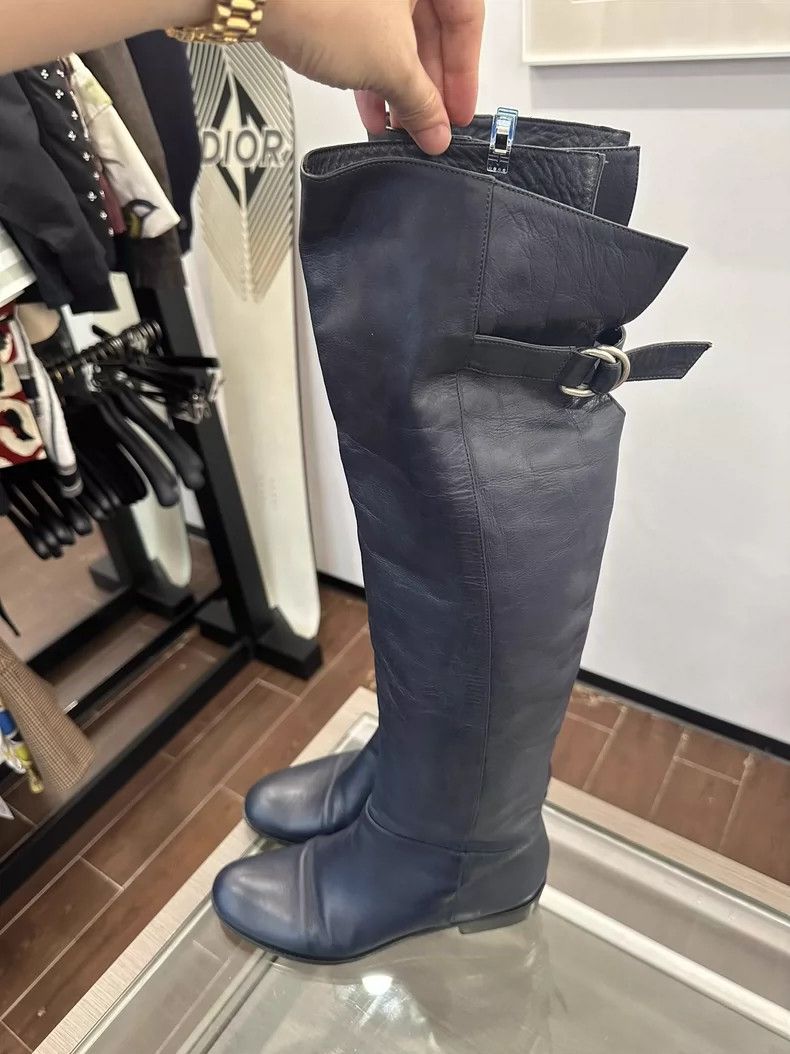 Chanel Patrizia Pepe Blue Over-the-Knee Boots Size US 8 / IT 38 - 2 Thumbnail