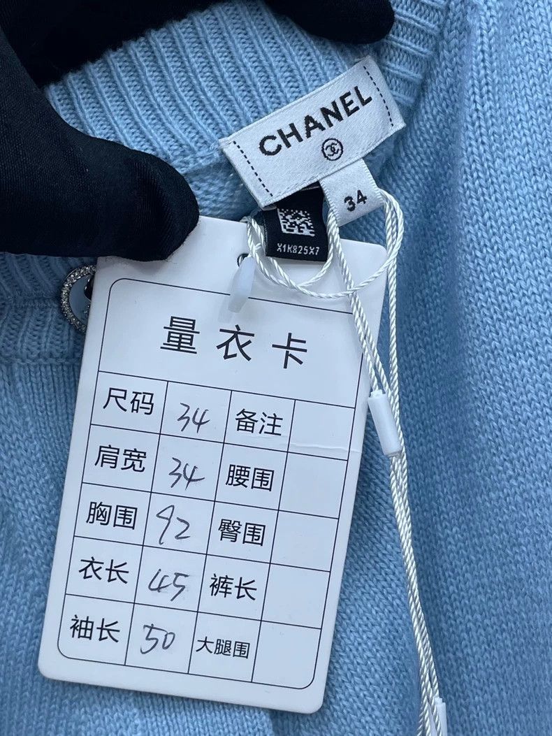 Chanel Chanel Blue Double-Breasted Cashmere Cardigan Size S / US 4 / IT 40 - 3 Thumbnail