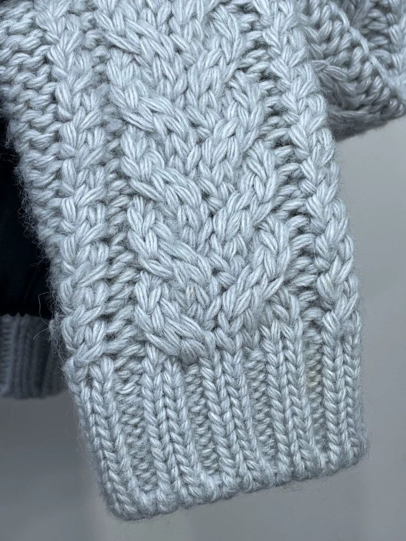 Miu Miu Gray Cable Knit Cardigan Sweater Size M / US 6-8 / IT 42-44 - 5 Thumbnail