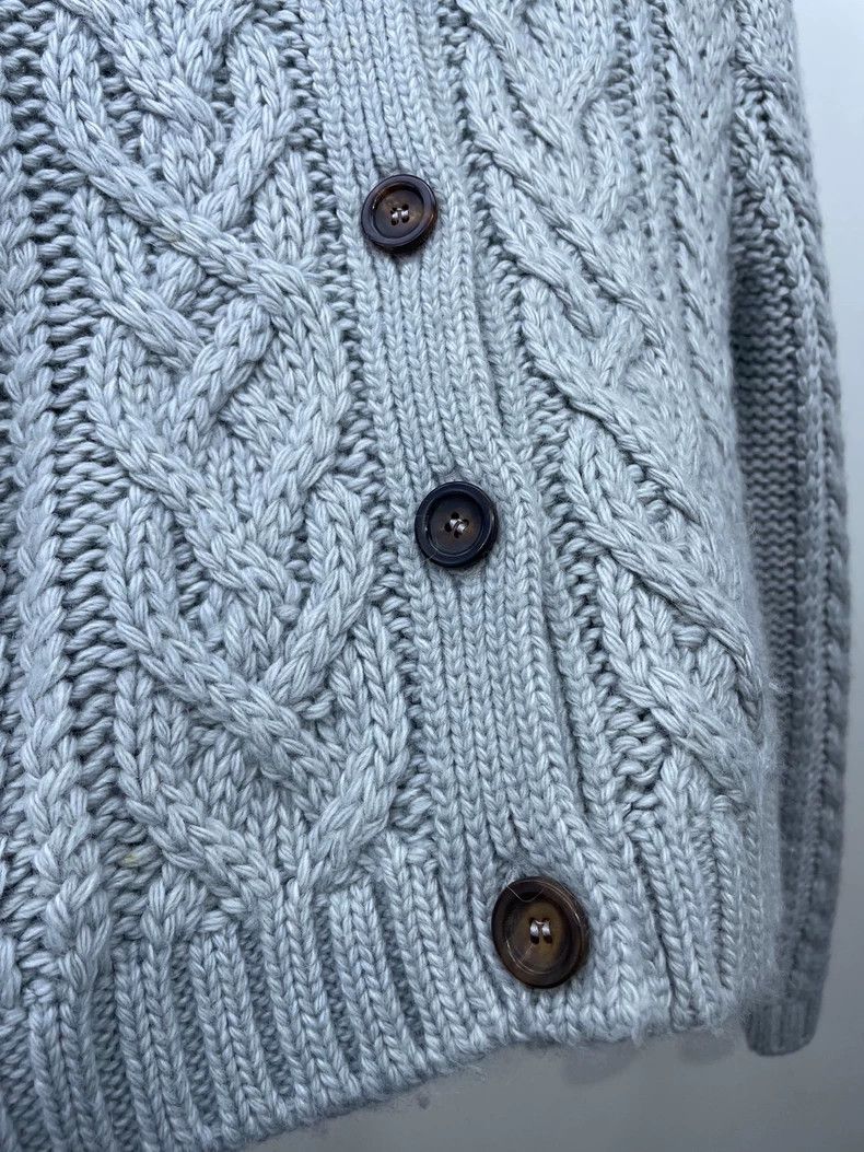 Miu Miu Gray Cable Knit Cardigan Sweater Size M / US 6-8 / IT 42-44 - 6 Thumbnail