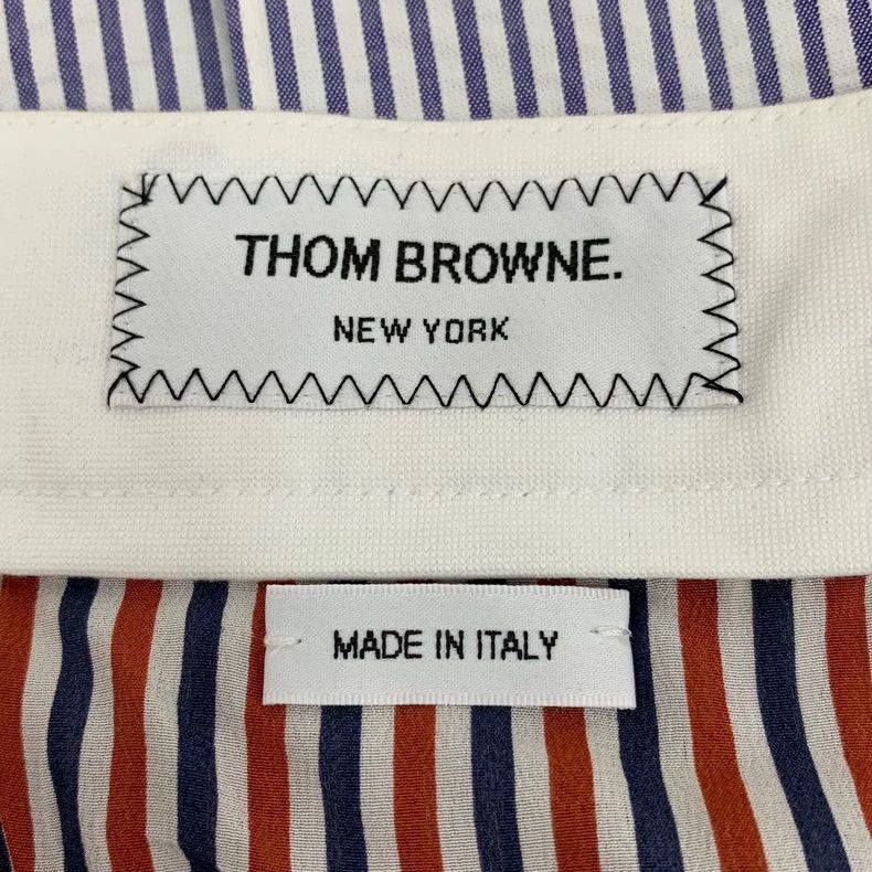 Thom Browne Thom Browne Blue Striped Cotton Pleated Skirt Size 42" / US 20 - 5 Thumbnail