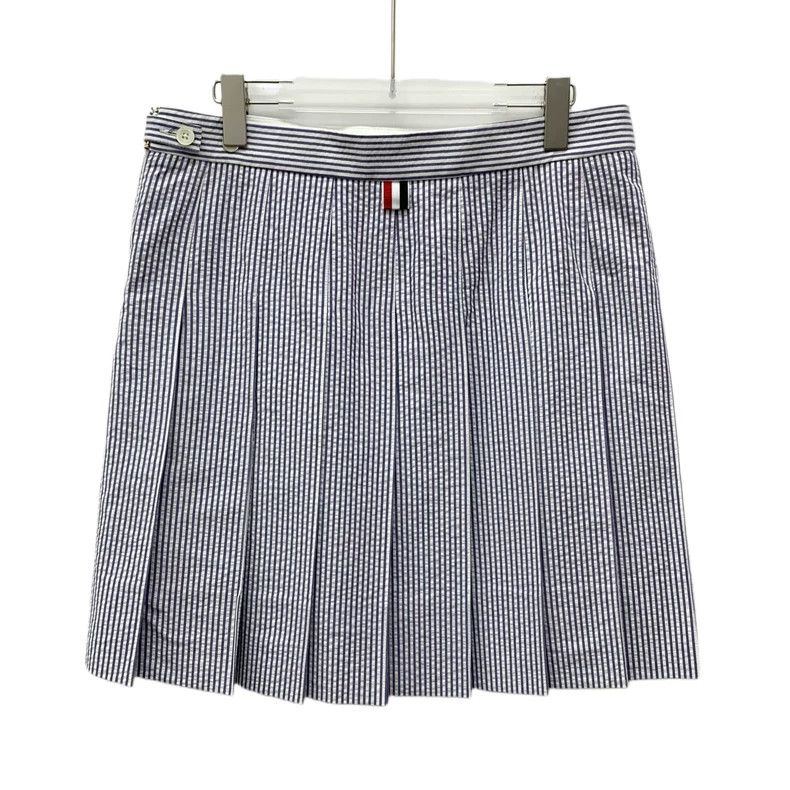 Thom Browne Thom Browne Blue Striped Cotton Pleated Skirt Size 42" / US 20 - 2 Thumbnail