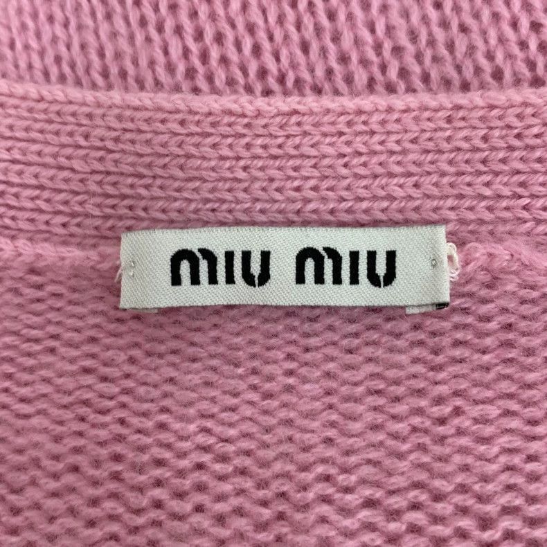 Prada Miu Miu Pink Cashmere V-Neck Cardigan Size S / US 4 / IT 40 - 5 Thumbnail