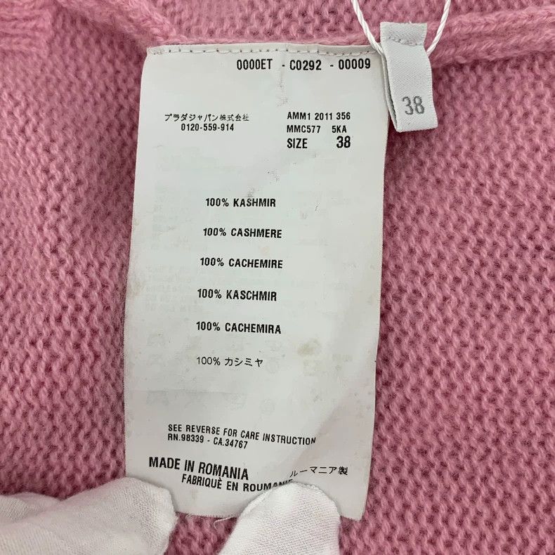 Prada Miu Miu Pink Cashmere V-Neck Cardigan Size S / US 4 / IT 40 - 6 Thumbnail