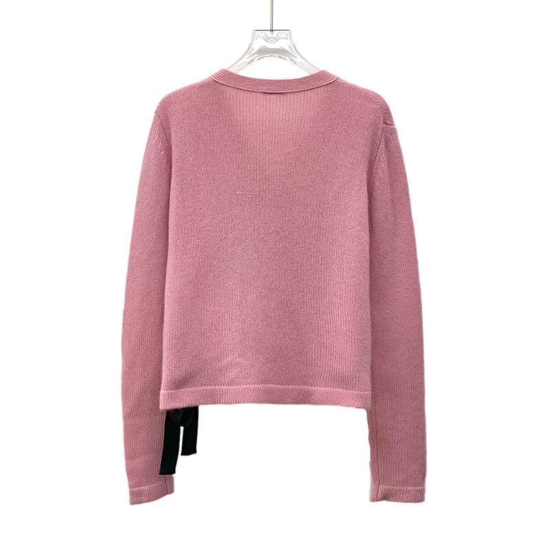 Prada Miu Miu Pink Cashmere V-Neck Cardigan Size S / US 4 / IT 40 - 2 Thumbnail
