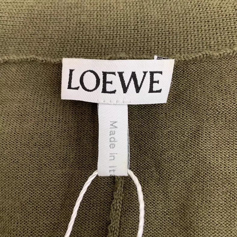 Loewe Loewe Green Wool V-Neck Long Cardigan Sweater Size S / US 4 / IT 40 - 5 Thumbnail