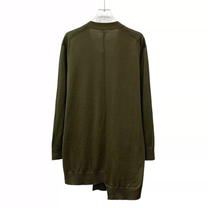 Loewe Loewe Green Wool V-Neck Long Cardigan Sweater Size S / US 4 / IT 40 - 2 Thumbnail