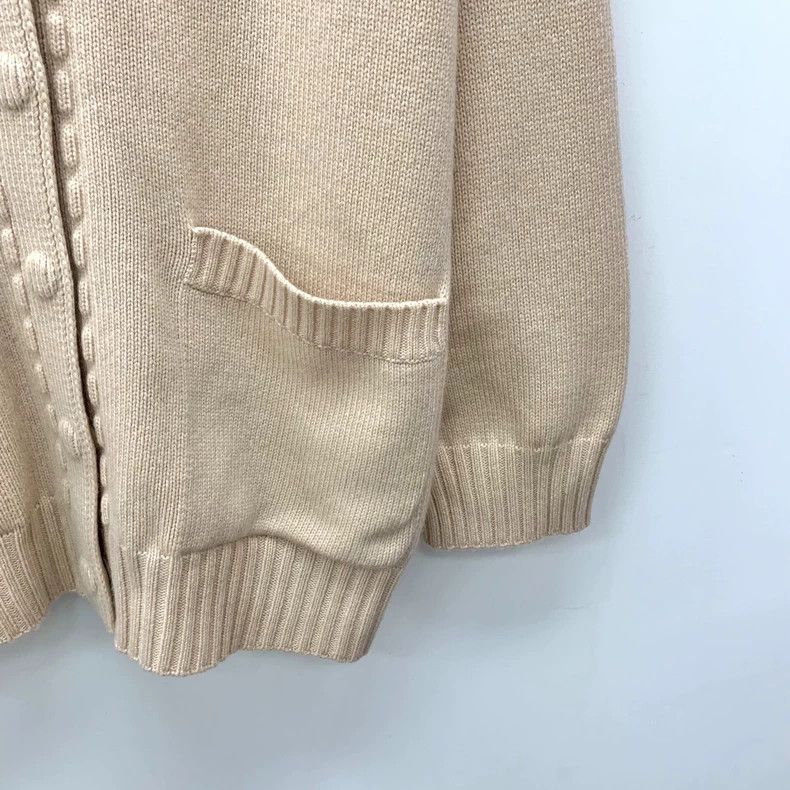 Fendi Fendi Beige Logo V-Neck Cardigan Sweater Size L / US 10 / IT 46 - 4 Thumbnail