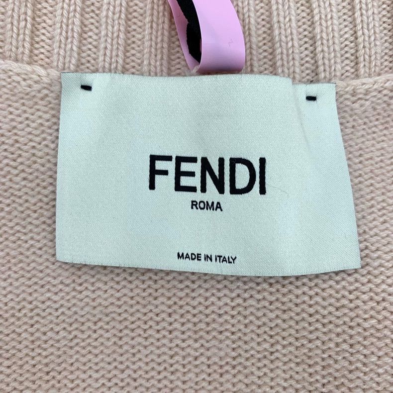 Fendi Fendi Beige Logo V-Neck Cardigan Sweater Size L / US 10 / IT 46 - 5 Thumbnail