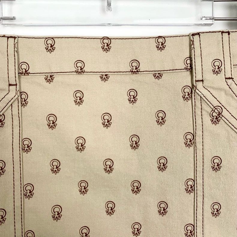 Hermes Hermes Logo Print Beige Mini Skirt Size 36" / US 14 / IT 50 - 3 Thumbnail