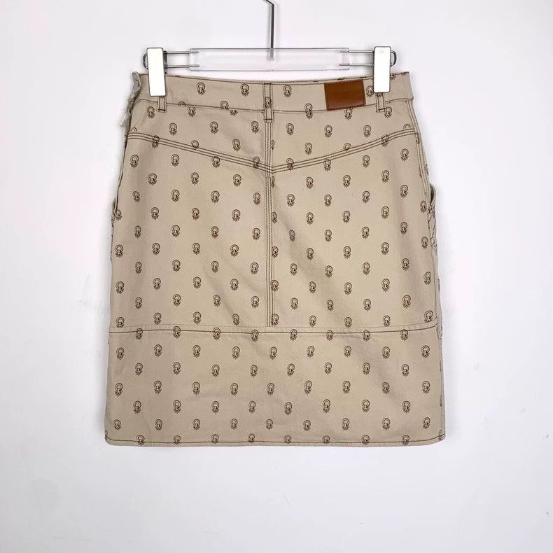 Hermes Hermes Logo Print Beige Mini Skirt Size 36" / US 14 / IT 50 - 2 Thumbnail