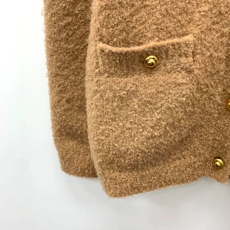 Miu Miu Miu Miu Brown Logo Embroidered Knit Cardigan Size M / US 6-8 / IT 42-44 - 4 Thumbnail