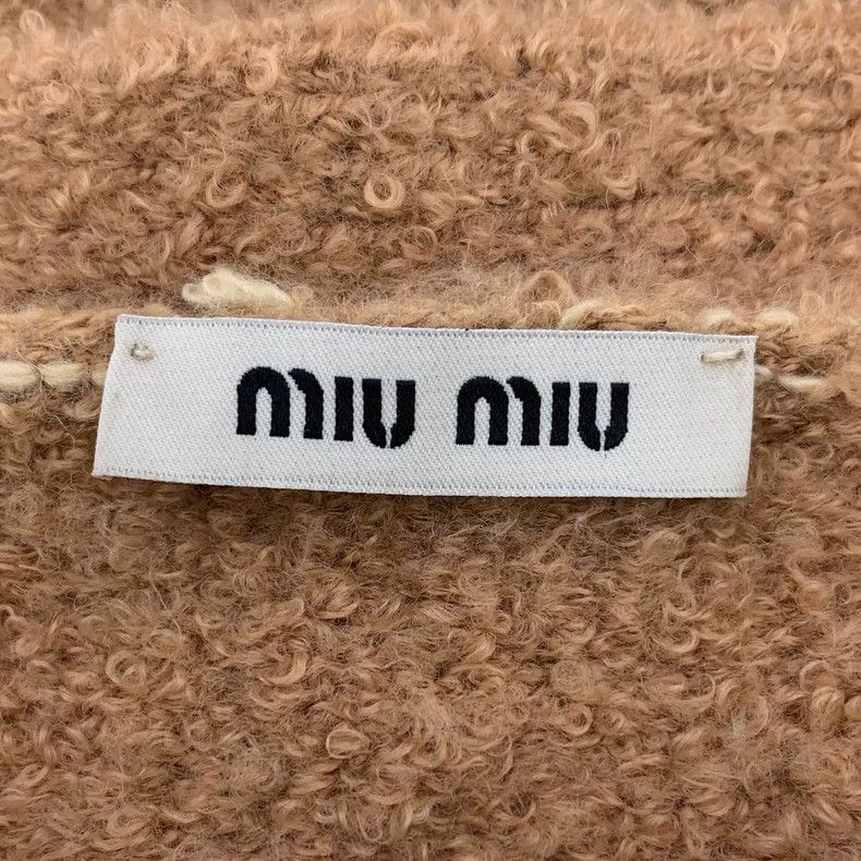 Miu Miu Miu Miu Brown Logo Embroidered Knit Cardigan Size M / US 6-8 / IT 42-44 - 6 Thumbnail