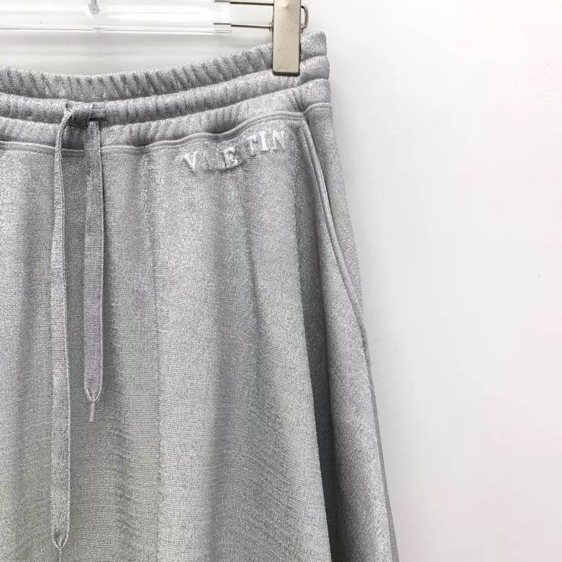 Valentino Silver Drawstring Casual Skirt by Valentino Size 24" / US 00 / IT 34 - 3 Thumbnail