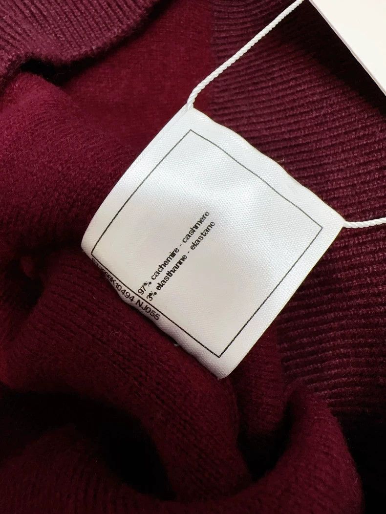 Chanel Chanel Burgundy Knit Cardigan with Logo Size S / US 4 / IT 40 - 6 Thumbnail