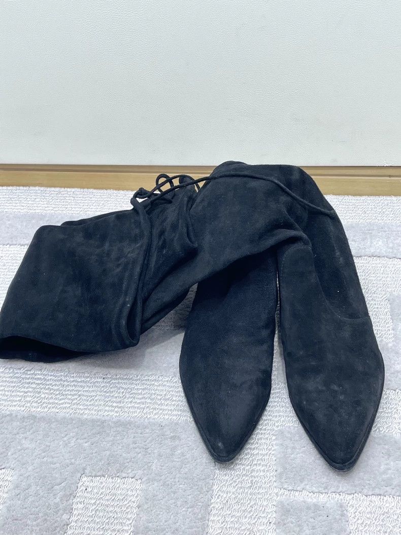 Jimmy Choo Stuart Weitzman Black Over-the-Knee Boots Size US 7 / IT 37 - 4 Thumbnail