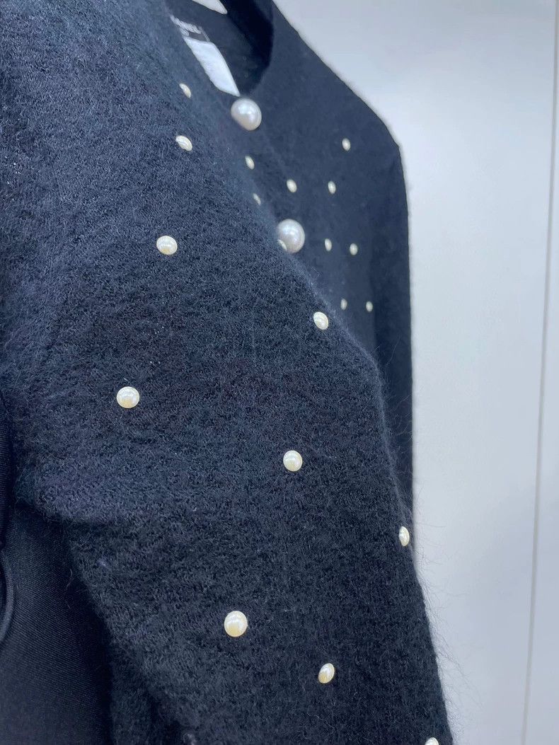 Chanel Chanel Black Cardigan with Embellishments Size L / US 10 / IT 46 - 2 Thumbnail
