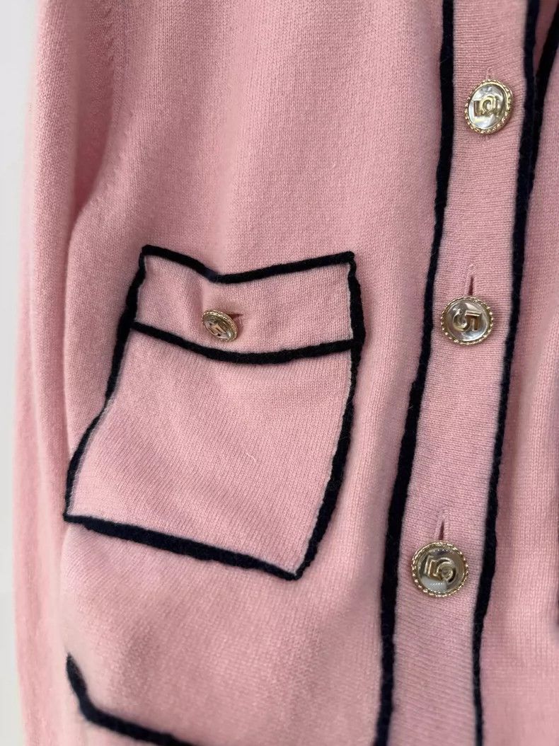 Chanel Chanel Pink Knitted Cardigan with Pockets Size S / US 4 / IT 40 - 3 Thumbnail