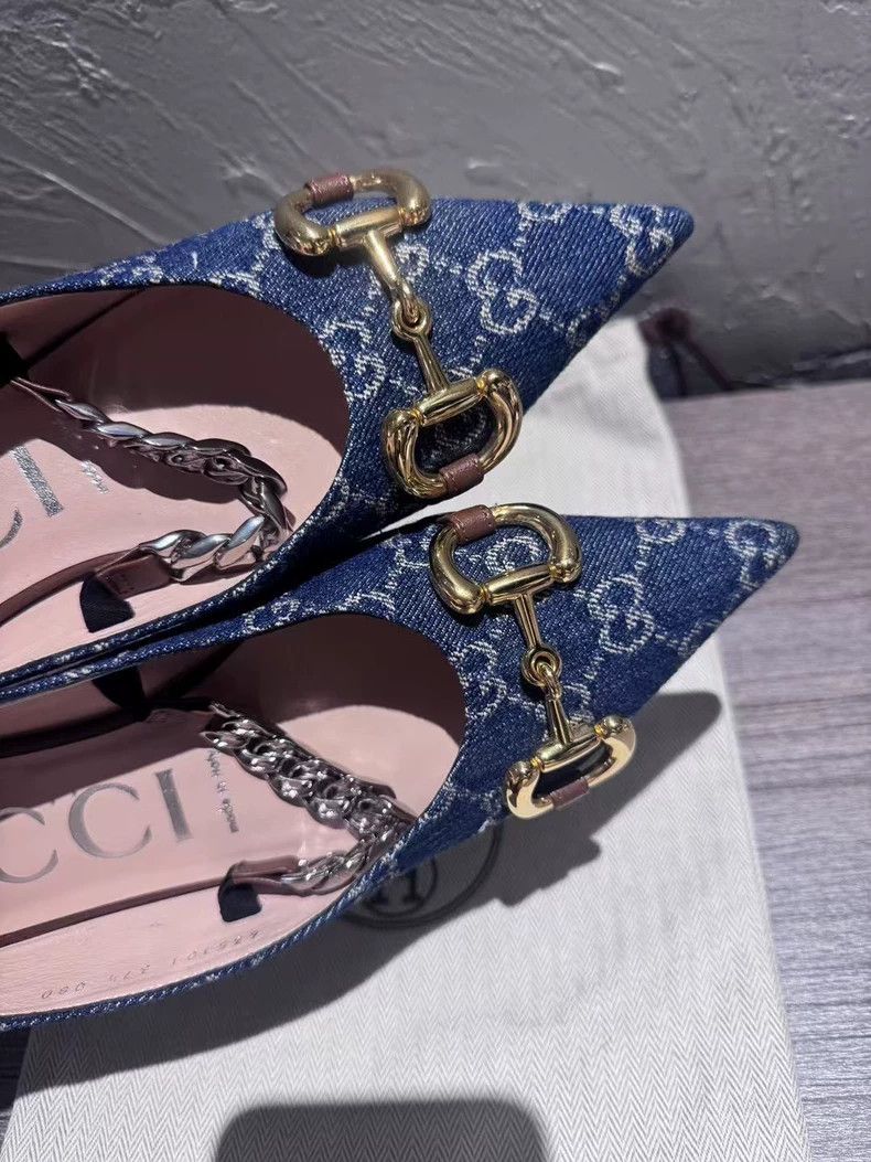 Gucci Gucci Denim Ballerina Flats Size 37.5 Size US 7 / IT 37 - 3 Thumbnail