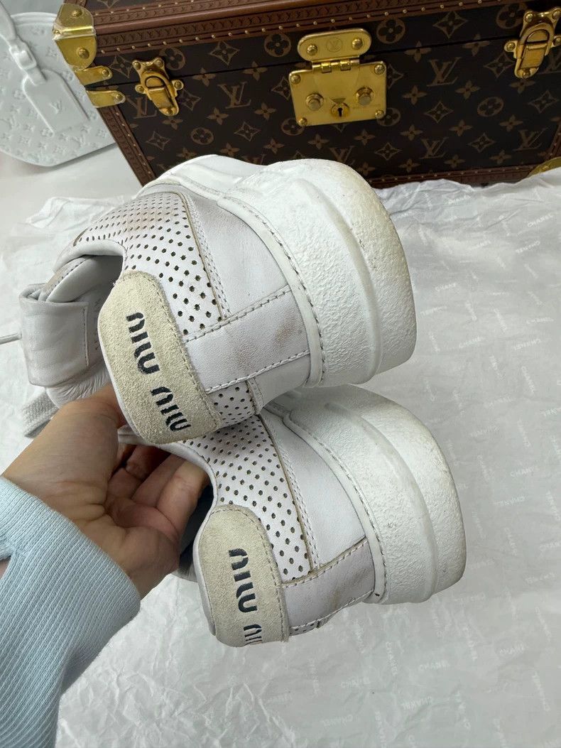 Prada Miu Miu Worn Sneakers Size 36.5 Size US 6 / IT 36 - 4 Thumbnail