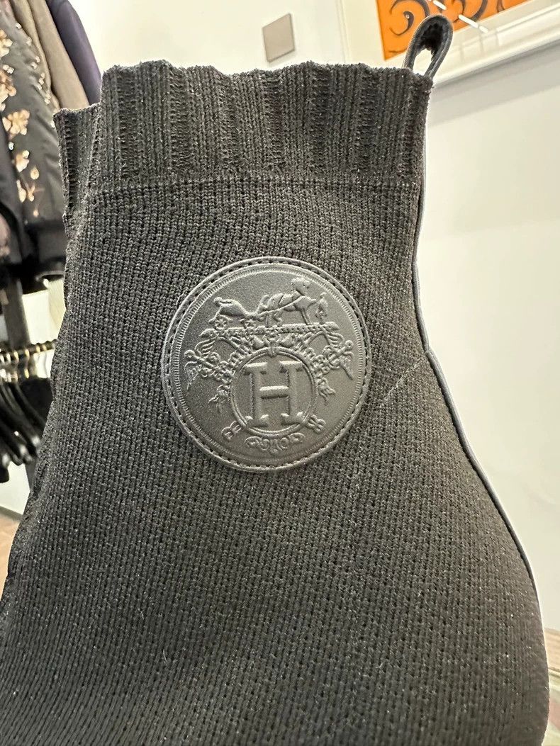 Hermes Hermes Black Women's Sock Ankle Boots Size US 7 / IT 37 - 4 Thumbnail
