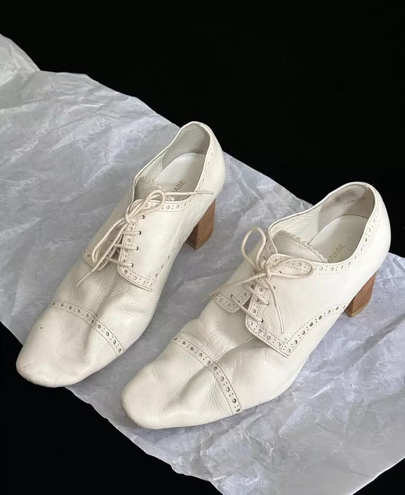 Junya Watanabe Junya Watanabe White Heeled Shoes Size US 7 / IT 37 - 8 Thumbnail