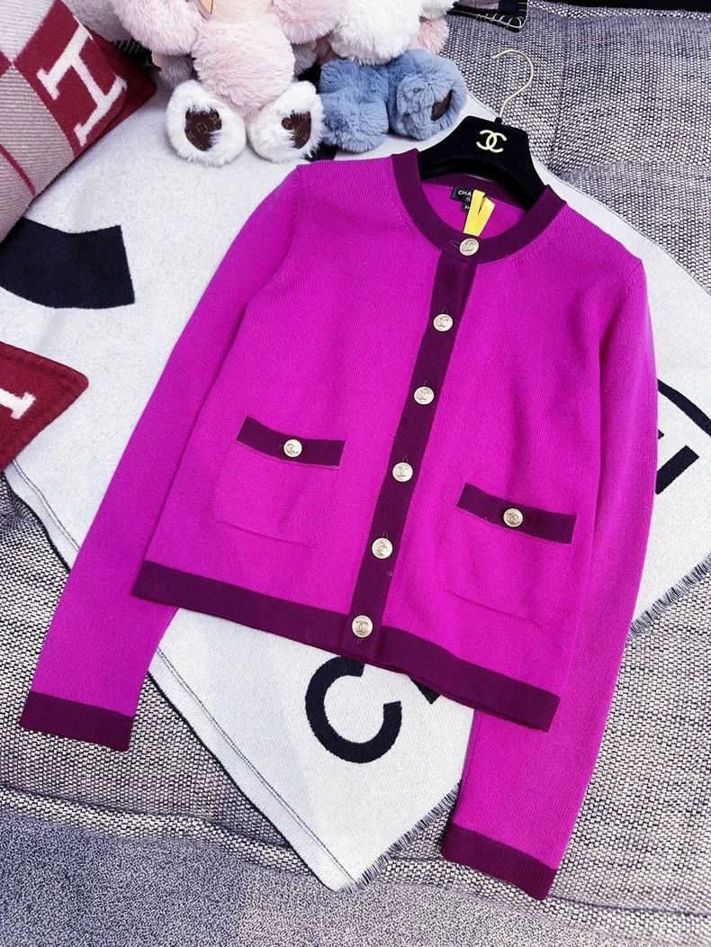 Chanel Chanel Purple Pockets Knitted Cardigan Sweater Size M / US 6-8 / IT 42-44 - 7 Thumbnail