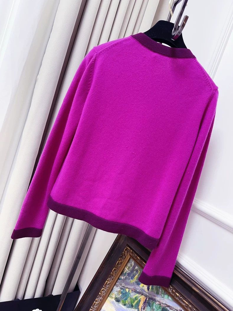 Chanel Chanel Purple Pockets Knitted Cardigan Sweater Size M / US 6-8 / IT 42-44 - 2 Thumbnail