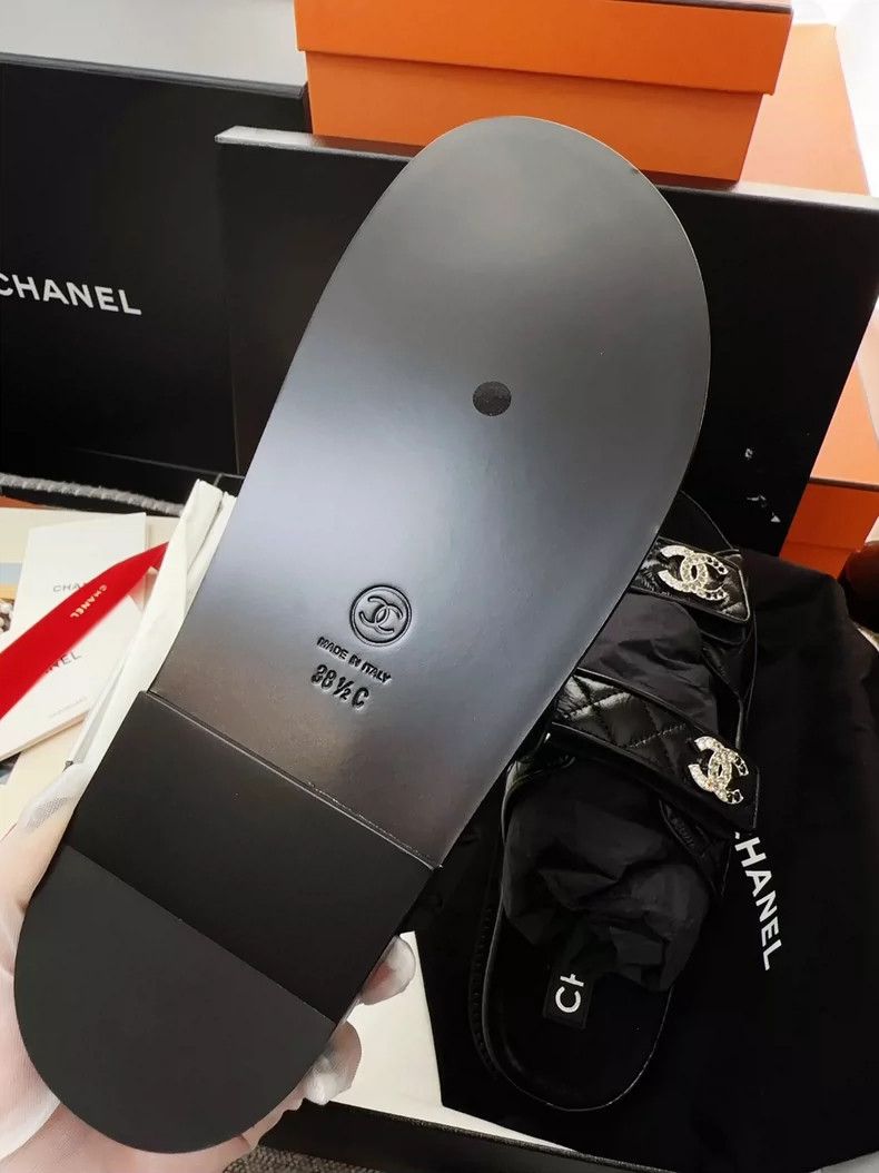 Chanel Chanel Black Velcro Beach Sandals Size 38.5 Size US 12 / IT 42 - 7 Thumbnail