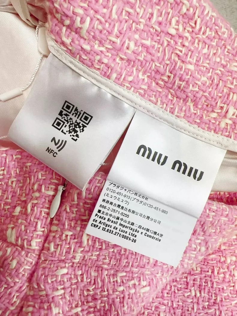 Prada Miu Miu Pink Tweed Mini Skirt Size 42 Size 42" / US 20 - 5 Thumbnail