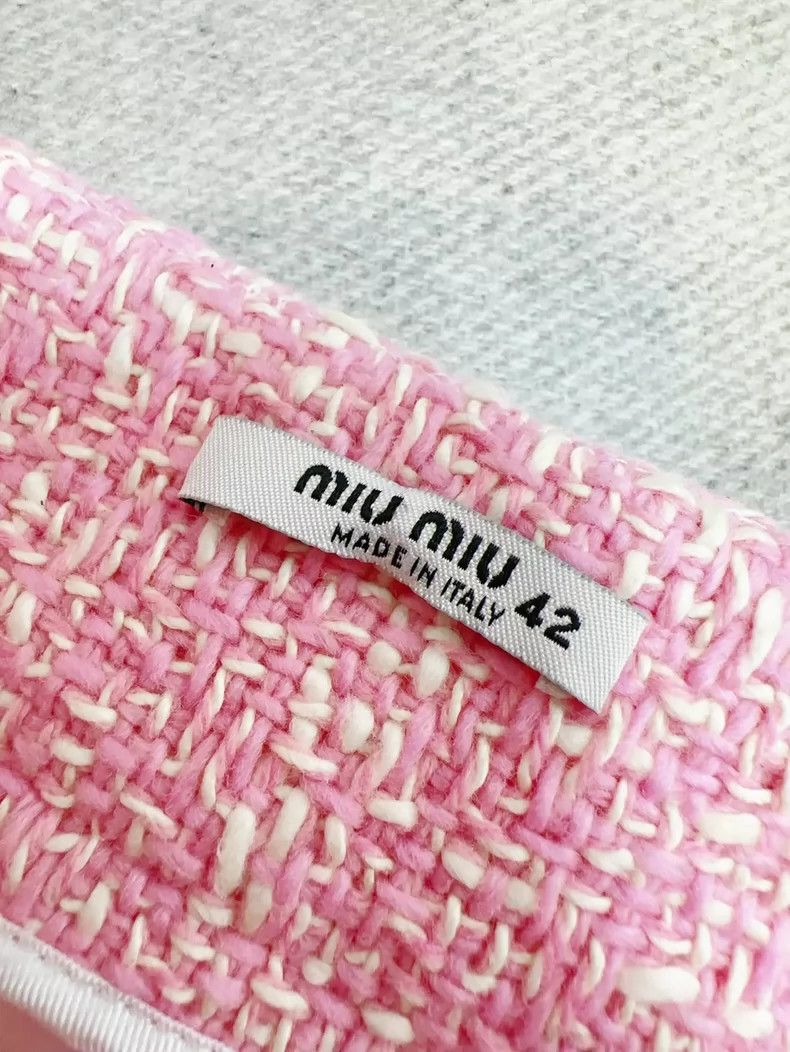 Prada Miu Miu Pink Tweed Mini Skirt Size 42 Size 42" / US 20 - 4 Thumbnail