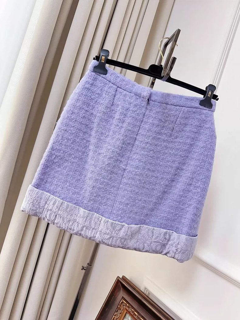 Chanel Chanel Purple Skirt with Tags, Size 36 Size 36" / US 14 / IT 50 - 2 Thumbnail