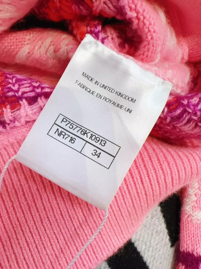 Chanel Chanel Pink Striped Knit Cardigan 23B Size S / US 4 / IT 40 - 6 Thumbnail