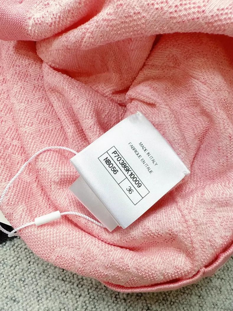 Pink Embossed Camellia Skirt by Chanel