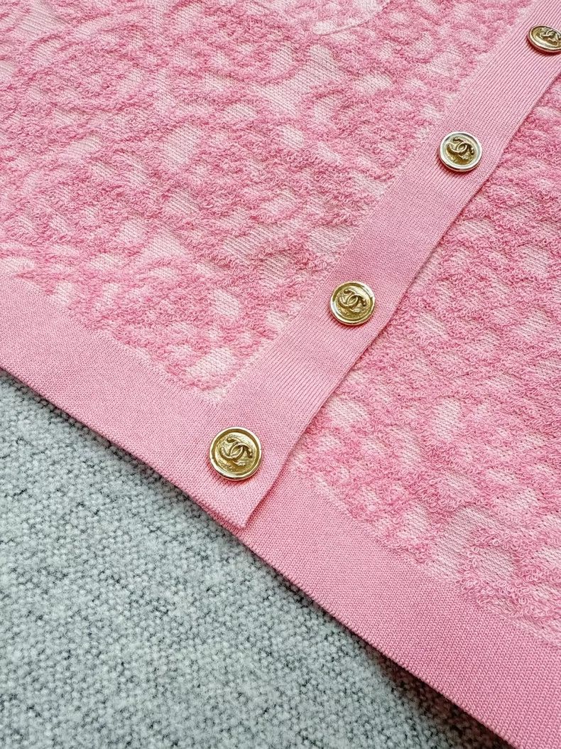 Pink Embossed Camellia Skirt by Chanel