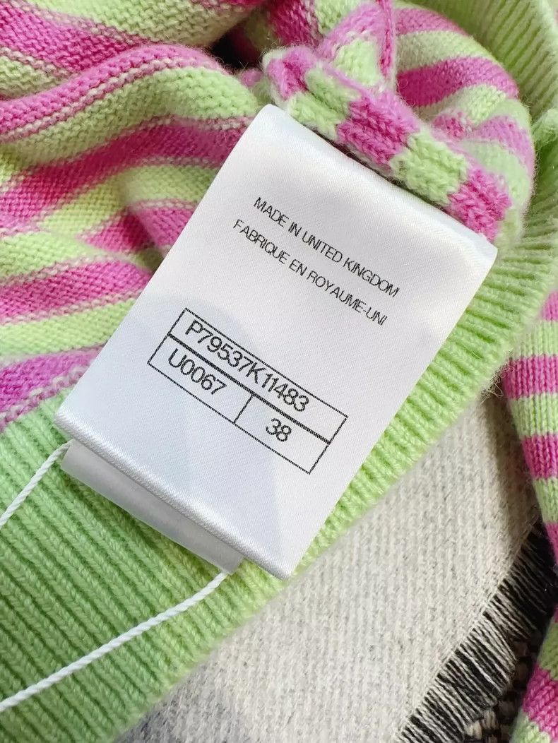 Chanel Chanel Striped Knit Cardigan in Pink Green Size M / US 6-8 / IT 42-44 - 6 Thumbnail