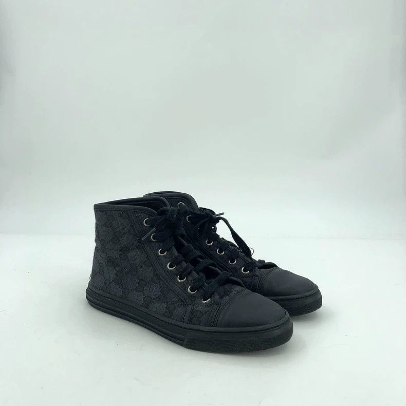 Gucci Gucci Monogram Black High-Top Casual Shoes Size US 5 / IT 35 - 2 Thumbnail