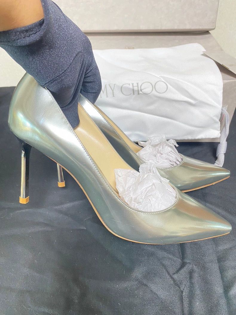 Jimmy Choo Jimmy Choo Silver High Heels Size 36.5 Size US 6 / IT 36 - 4 Thumbnail