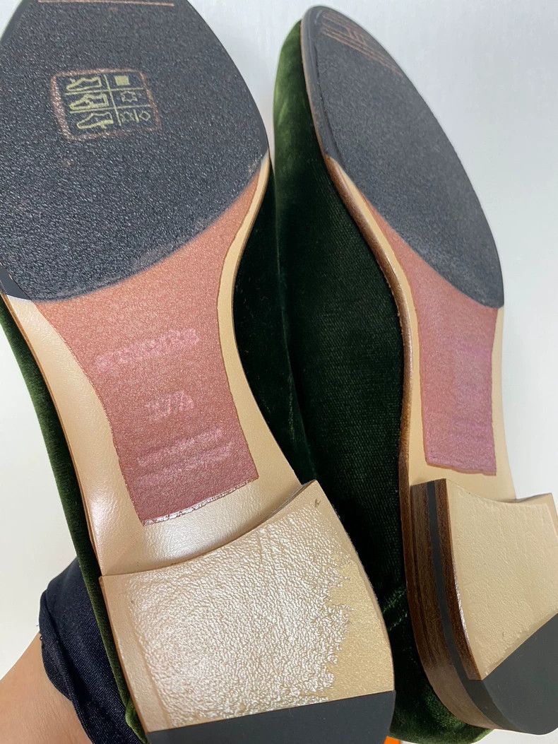Hermes Hermes Velvet Green Loafers with Box Size US 7 / IT 37 - 3 Thumbnail